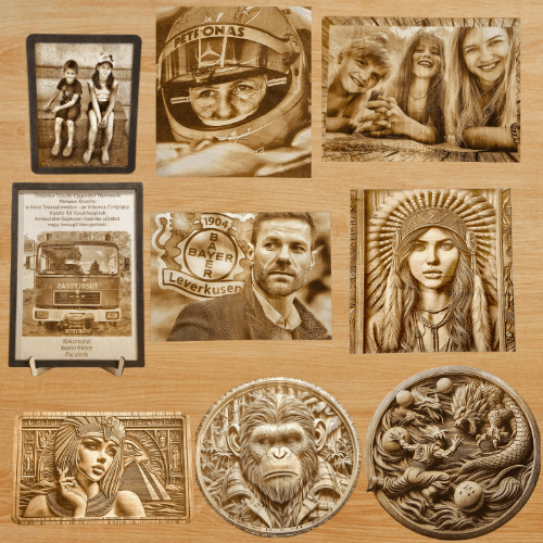 Fotó gravírok fára